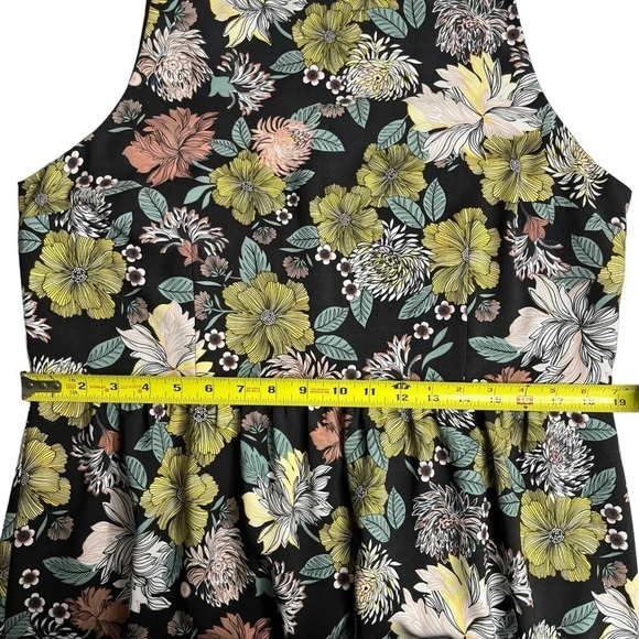 LOFT Black Floral Sleeveless Maxi Dress with Side Slits Size 14 - Picture 10 of 15